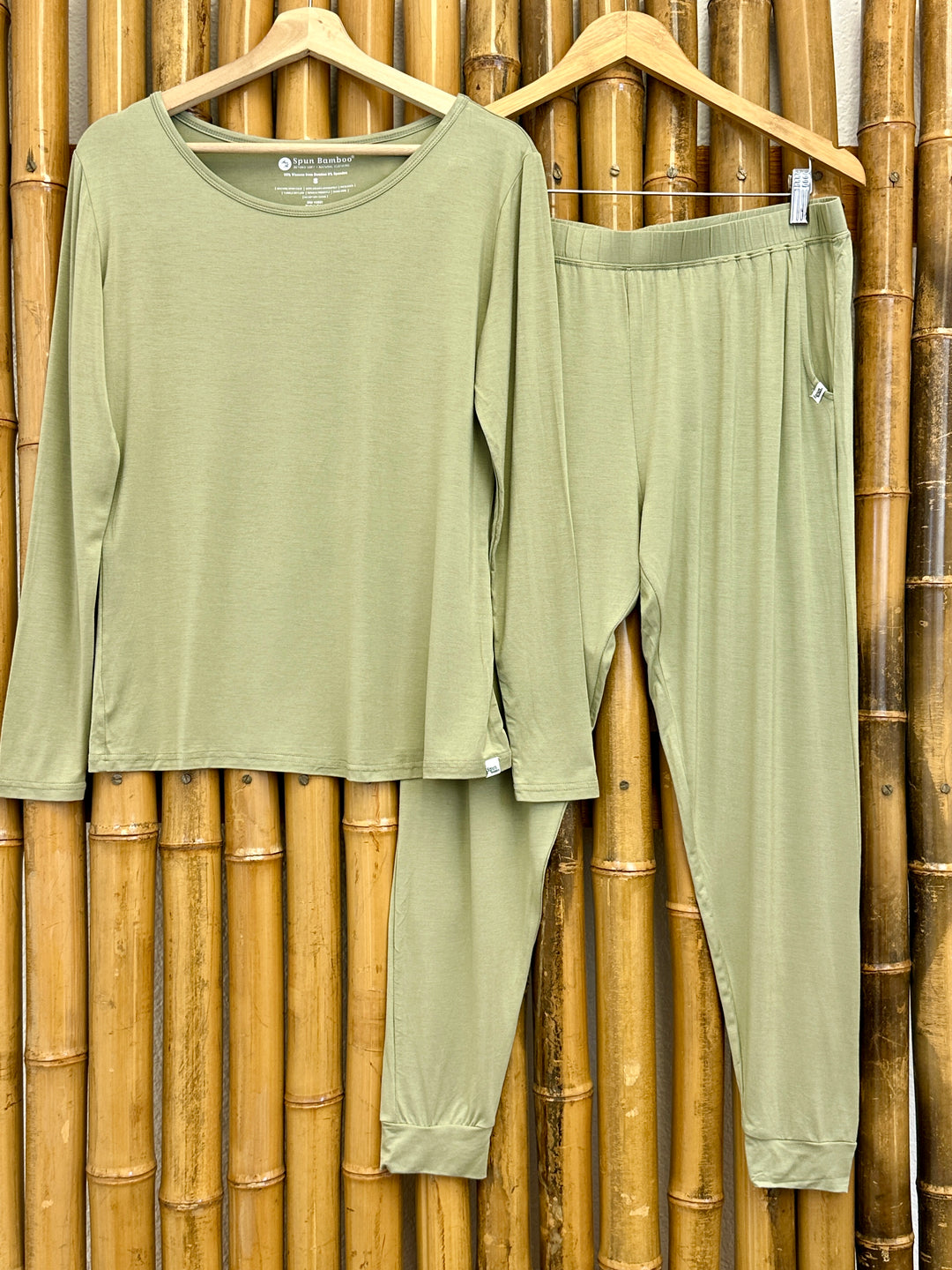 Women's Bamboo Lounge Set - Long Sleeve T-Shirt and Jogger Pants