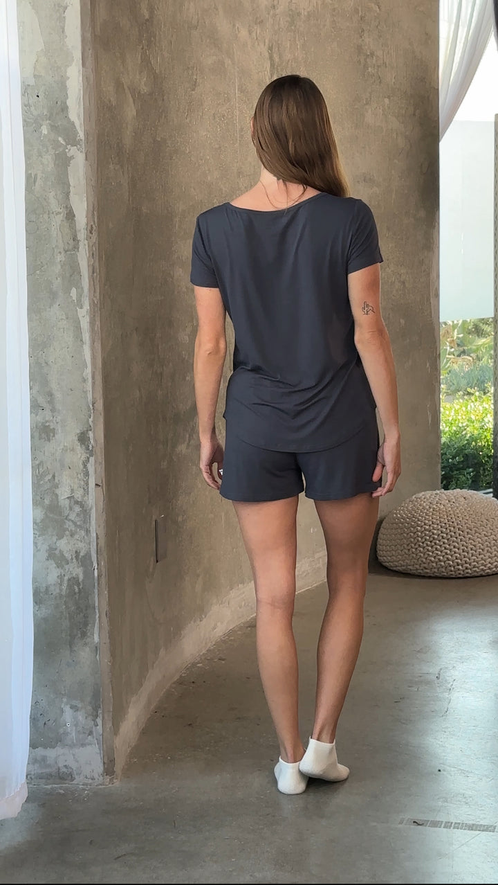 Women’s Bamboo Lounge Set - Lounge T-Shirt + Lounge Shorts