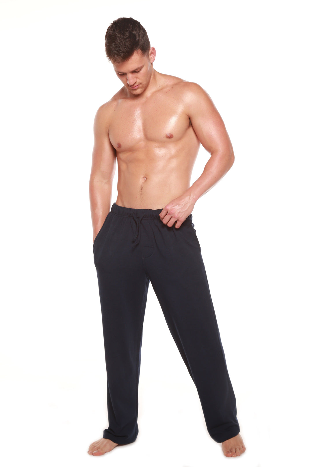 Men's Soft Bamboo Lounge Pajama Set - Short Sleeve Top & Pants