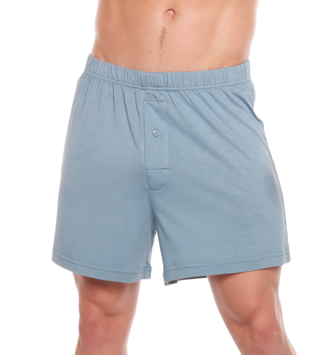 Boxer Short - Mid Blue Cotton Cashmere